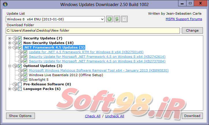 Windows Updates Downloader 2.50 Build 1002 دانلود آفلاین آپدیت ویندوز -