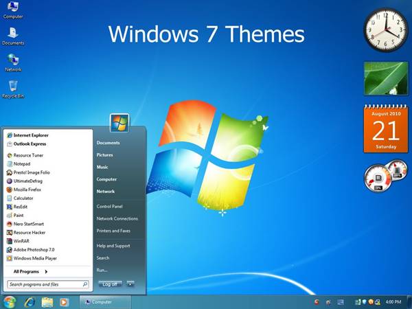 Windows 7 Themes for Windows XP تم ویندوز 7 برای ایکس پی -